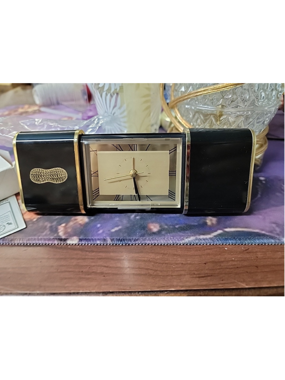 Nib Vintage Small travel alarm clock National Peanut Festival